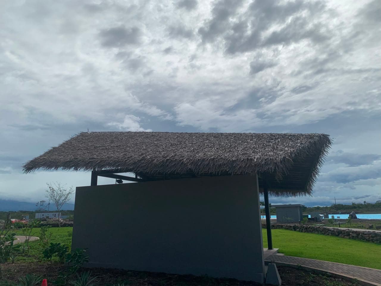 Contemporary Costa Rican home with a thatch roof